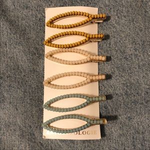 Anthropologie Beaded Hair Clips